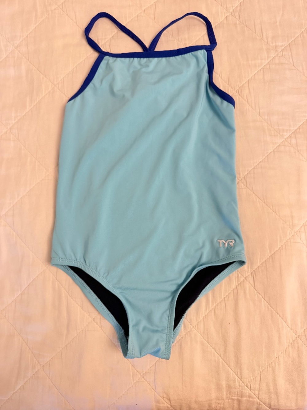 Like New - TYR light blue girls size 14-16 swimsuit
